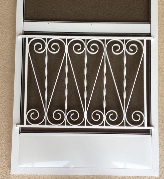 Screen Door Grille Vintage Inspired Ornate Scroll Design Hearts Style Decorative Protective Aluminum Custom Size Available