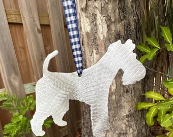Wire Fox Terrier, Dog Ornament, Metal, Holiday, Christmas Ornament, Handcrafted, dog lover gift, stocking stuffer, dog lovers, bauble