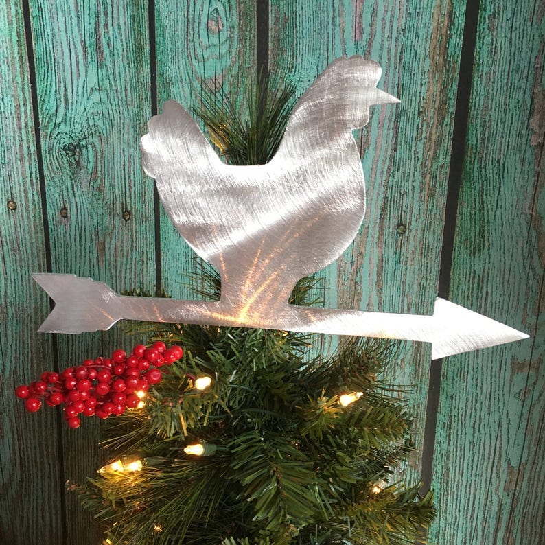 Weathervane Chicken Christmas Tree Topper Wreath Decoration Etsy