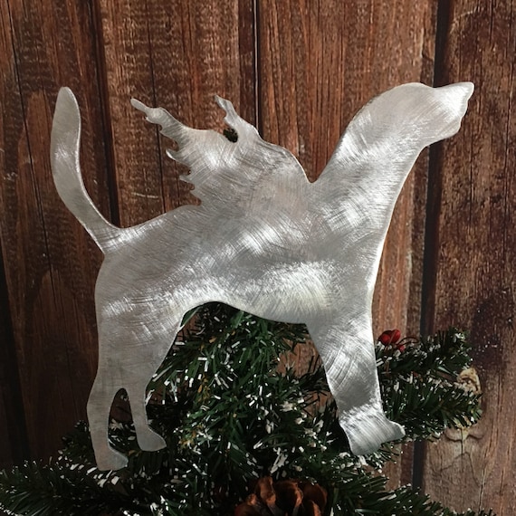 Weihnachtsbaumspitze Aus Aluminium Mit Niedlichem Mops-Motiv – 21x21,6 Cm, Handgefertigt & Wiederverwendbar