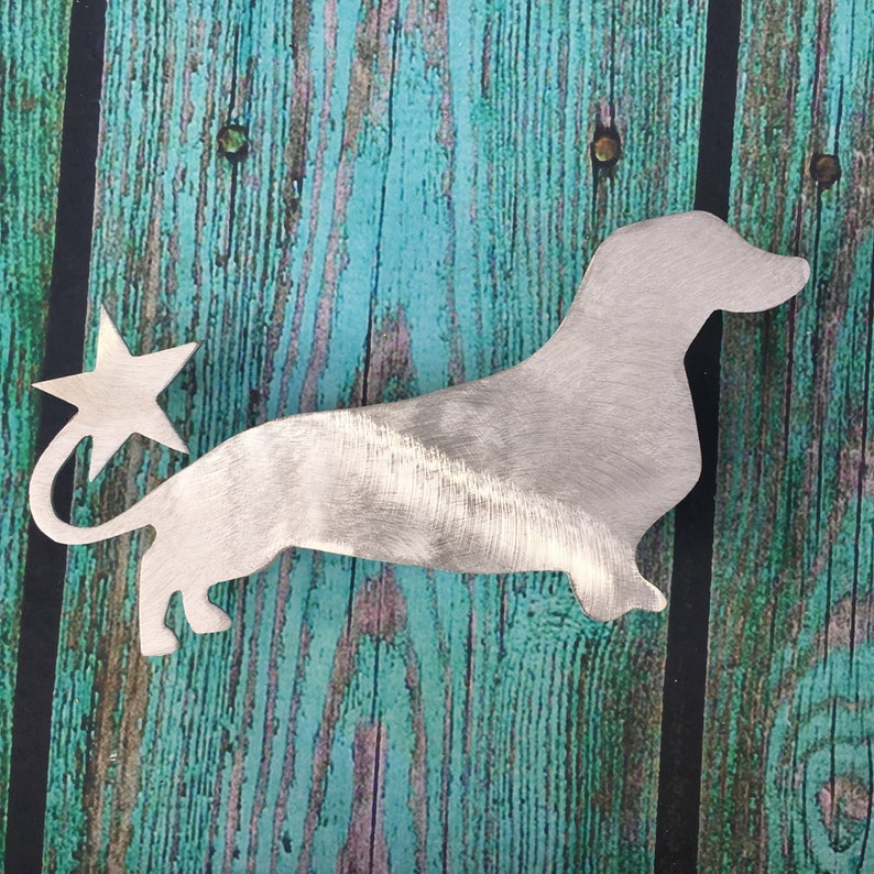 Dachshund, Weiner Dog, Dog Christmas Tree Topper, Holiday Decoration, Doxie, Metal Dog Art, Handmade, Dog Lovers Gift, Aluminum image 4