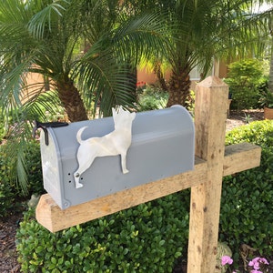 Metal Chihuahua Mailbox Flag Dog, Aluminum, Will not rust, brushed finish, individually hand made, mailbox not included