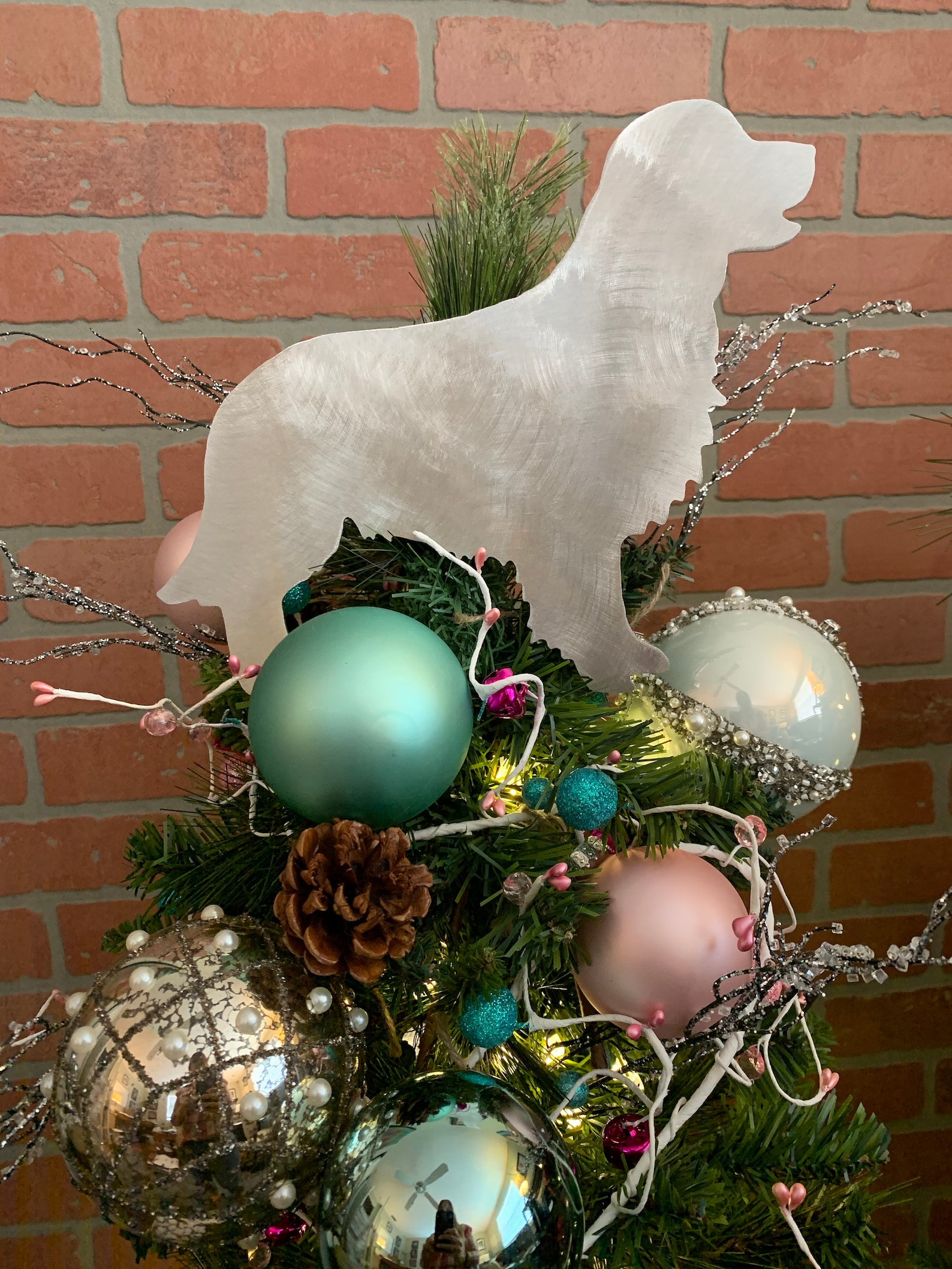 Golden Retriever Dog Tree Topper Holiday Decoration Wreath Etsy