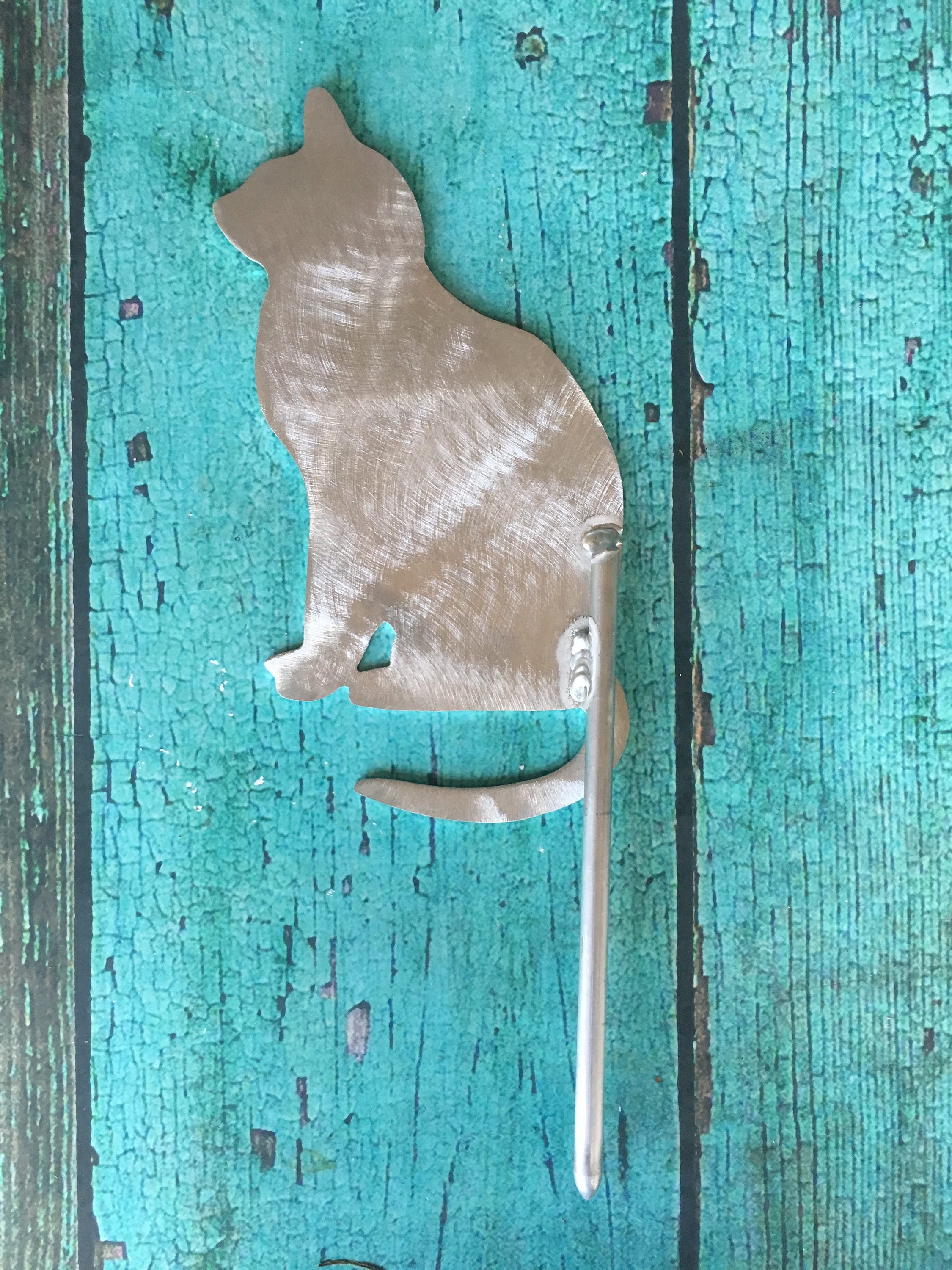 Kitty Cat Yard Stake Plant Stake Metal Aluminum Won't Etsy