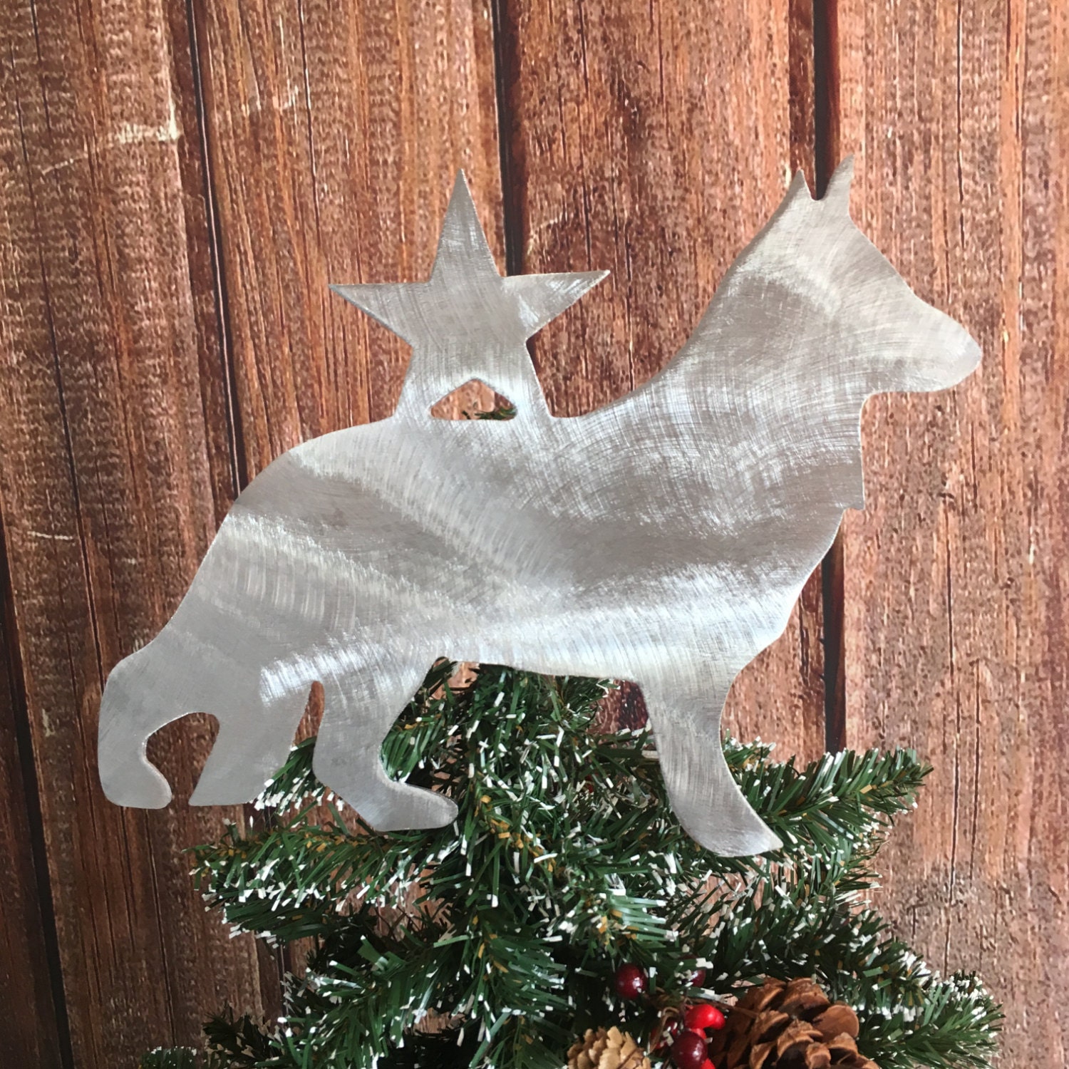 German Shepherd Dog Tree Topper Holiday Decoration Wreath Etsy