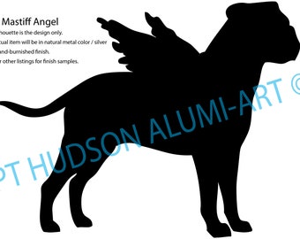 Ángel de Bull Mastín, adorno para árbol de Navidad, adorno para pared o jardín, metal, decoración navideña, aluminio, regalo para amantes de los perros, regalo único para perros.
