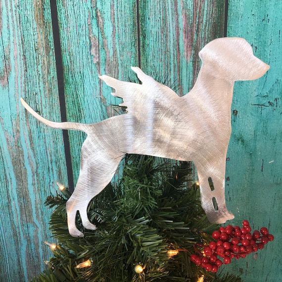 great gift Christmas Tree Topper Beautiful Silhouette in Metal Wall hanging or shelf art or yard stake Dalmatian Angel Dog