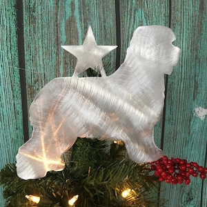 Old English Sheepdog, Sheepdog, Dog Tree Topper, Holiday Decoration, Aluminum