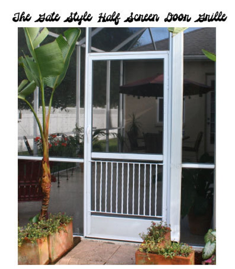 Half Screen Door Grille, Gate Style, Simple, Clean Design made of all aluminum, protects and customizes your screen door image 1