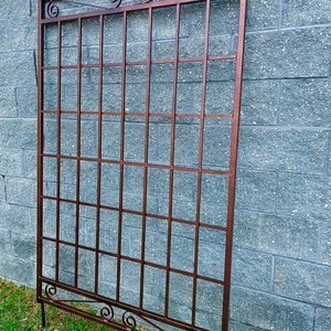 Garden Gate Style, Metal Scroll Garden Trellis, 6ft high x 4ft wide, Large, Classic, Wall Mounted or Staked, rust fee, Outdoor Metal Trellis image 2