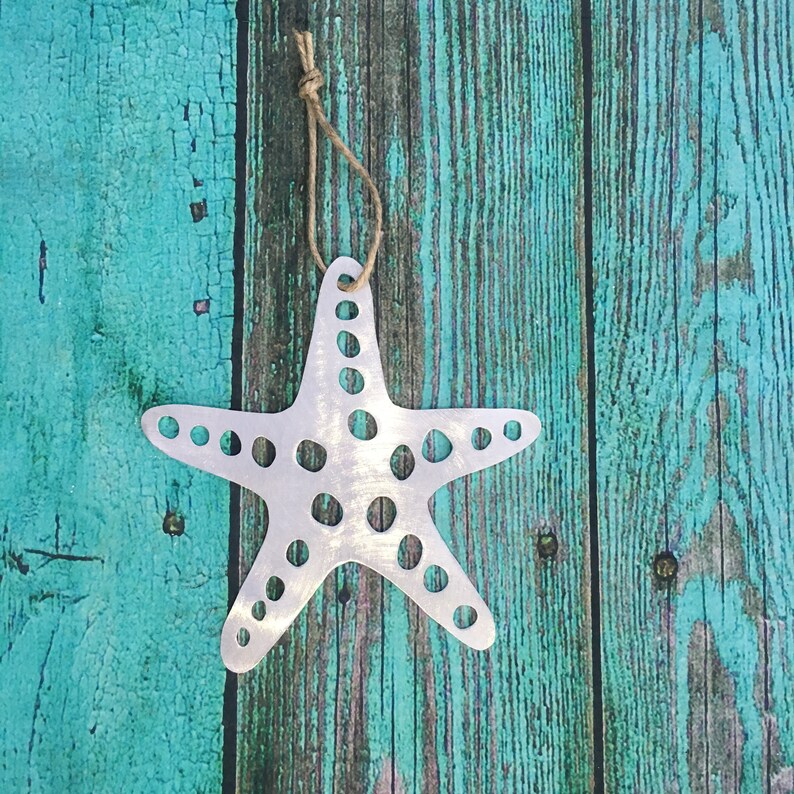 Starfish Sea Star Metal Wall Hanging Large Ornament Etsy