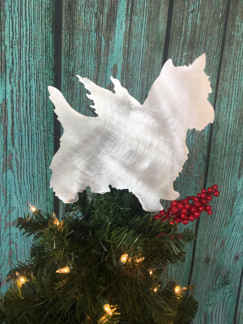 Yorkie Yorkshire Terrier Angel Aluminum metal Holiday Decoration Adorable Dog Christmas Tree Topper Wall hanging or yard stake