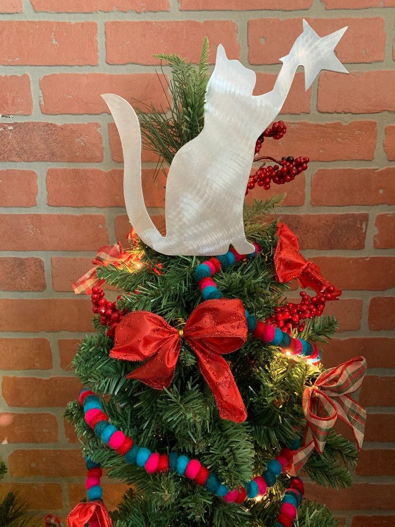 Kitty Cat Cat Christmas Tree Topper Wreath Decor Holiday Etsy
