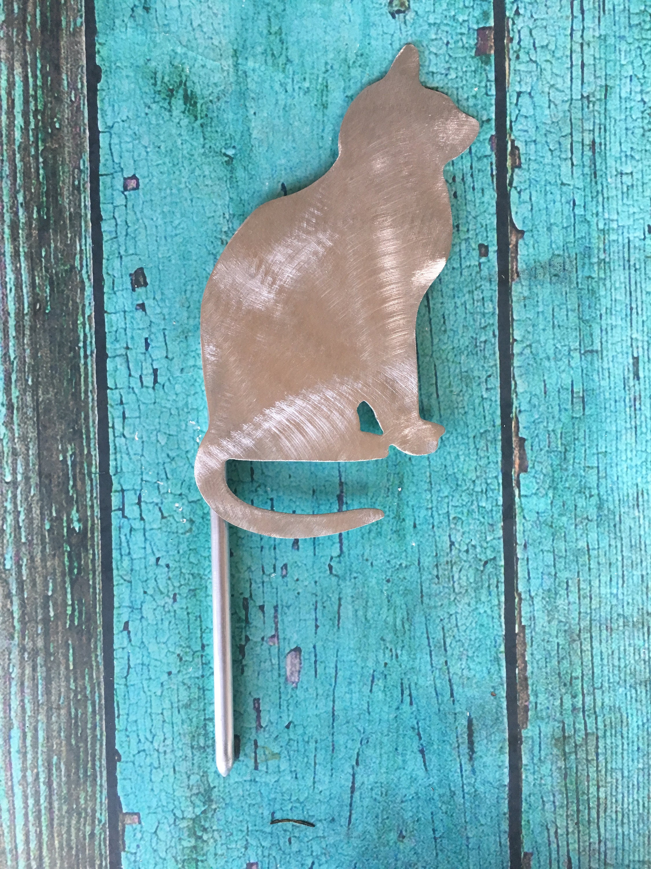 Kitty Cat Yard Stake Plant Stake Metal Aluminum Won't Etsy