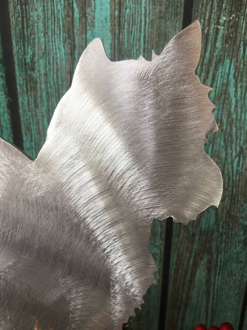 Yorkie Yorkshire Terrier Angel Aluminum metal Holiday Decoration Adorable Dog Christmas Tree Topper Wall hanging or yard stake
