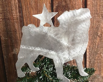 Pug, Dog, Tree Topper, Holiday Decoration, Wreath Decoration, Christmas, Aluminum, Dog Stars