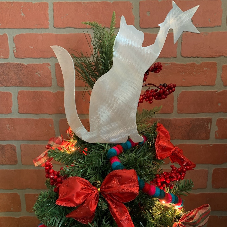 Kitty Cat Cat Christmas Tree Topper Wreath Decor Holiday Etsy