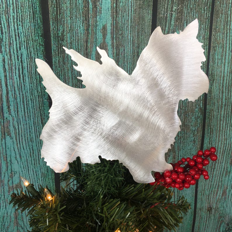 Yorkie Yorkshire Terrier Angel Aluminum metal Holiday Decoration Adorable Dog Christmas Tree Topper Wall hanging or yard stake