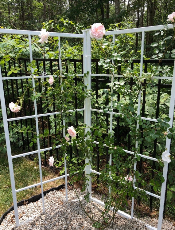 Classic Metal Garden Trellis, Single Trellis Panel, Aluminum, Handmade, 65  X 27, Great for Most Climbing Plants, Lattice Trellis Panel - Etsy