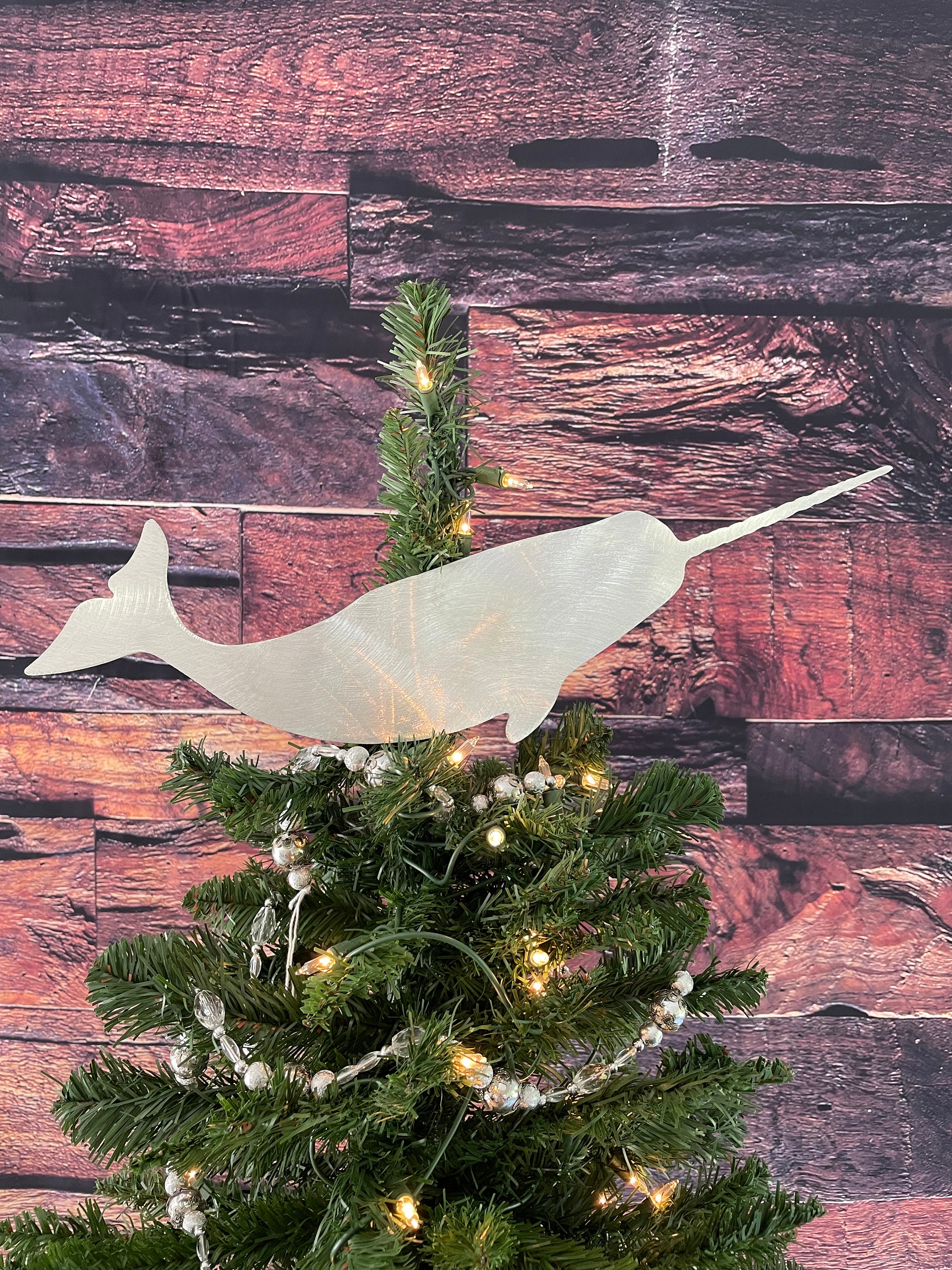 Narwhal, Christmas Tree Topper, Wreath Decoration, Holiday Decoration