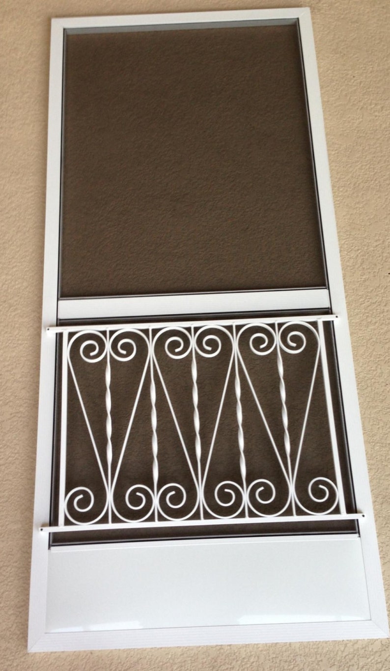 Screen Door Grille Vintage Inspired Ornate Scroll Design Etsy