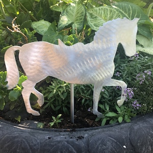 Horse Yard, Plant or Garden Stake,  Metal, Wall Art, or Tree Topper, Dressage, Show Horse, Holiday, Country, Ranch, Western, Aluminum