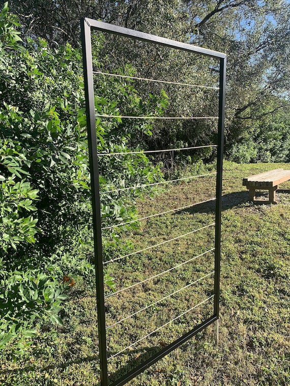 Trellis, Stainless Steel Wire, Modern, Metal Frame, Wall Mount or Staked,  Garden, Lightweight, Handmade, 2 Sizes 60 X 22 OR 60 X 33 - Etsy