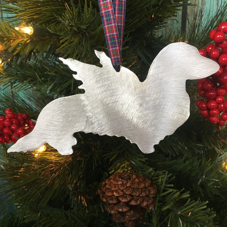 Long Haired Dachshund Dog Angel Metal Holiday Ornament Etsy
