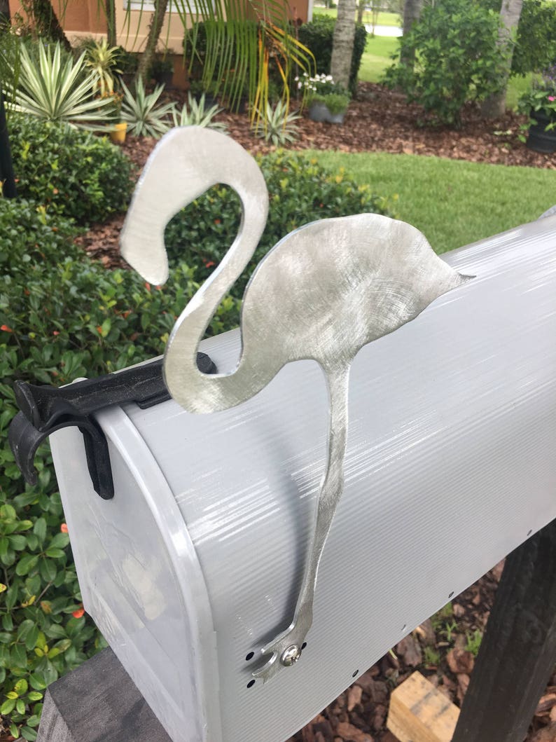 Metal Flamingo Mailbox Flag Aluminum Will Not Rust Brushed Etsy