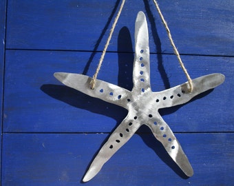 Sea Star, Starfish Metal Beach Home Decor, Wall, Patio, Garden Art, tree topper, wedding favor, aluminum, indoor, outdoor, won't rust