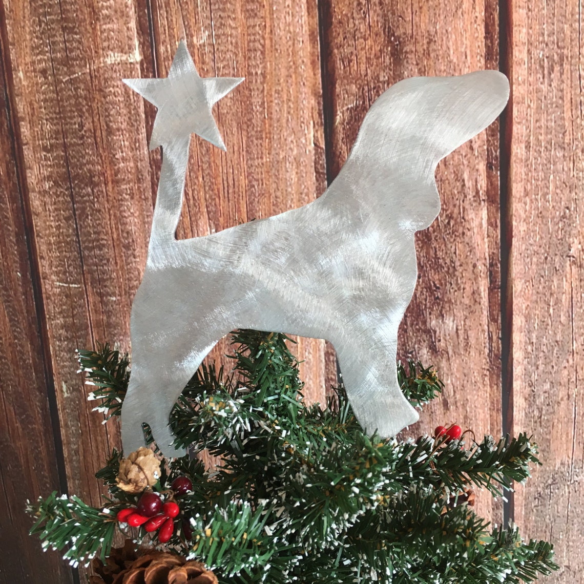 Beagle, Dog Christmas Tree Topper, Holiday Decoration, Aluminum, Metal ...