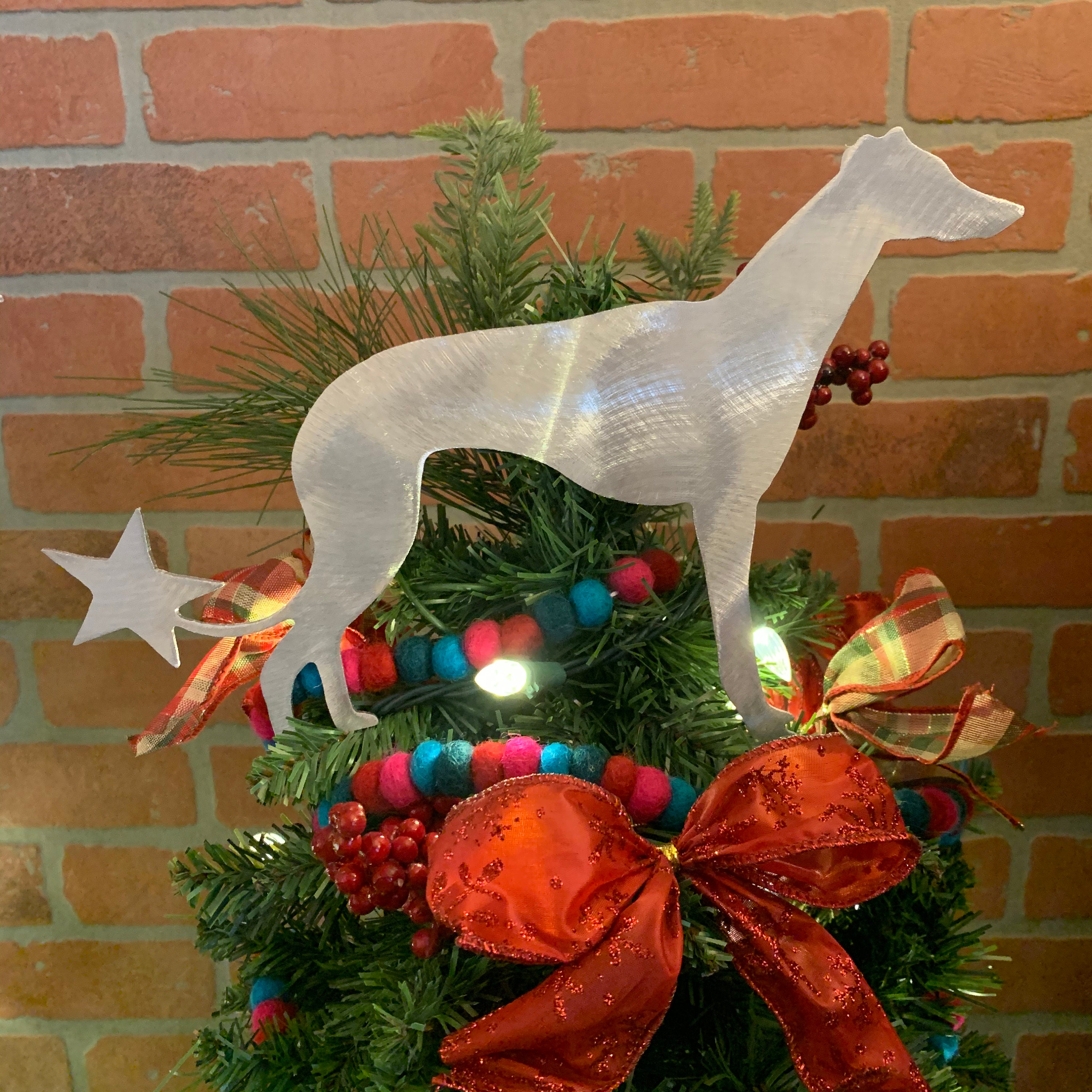 Greyhound Dog Christmas Tree Topper Holiday Decoration Etsy