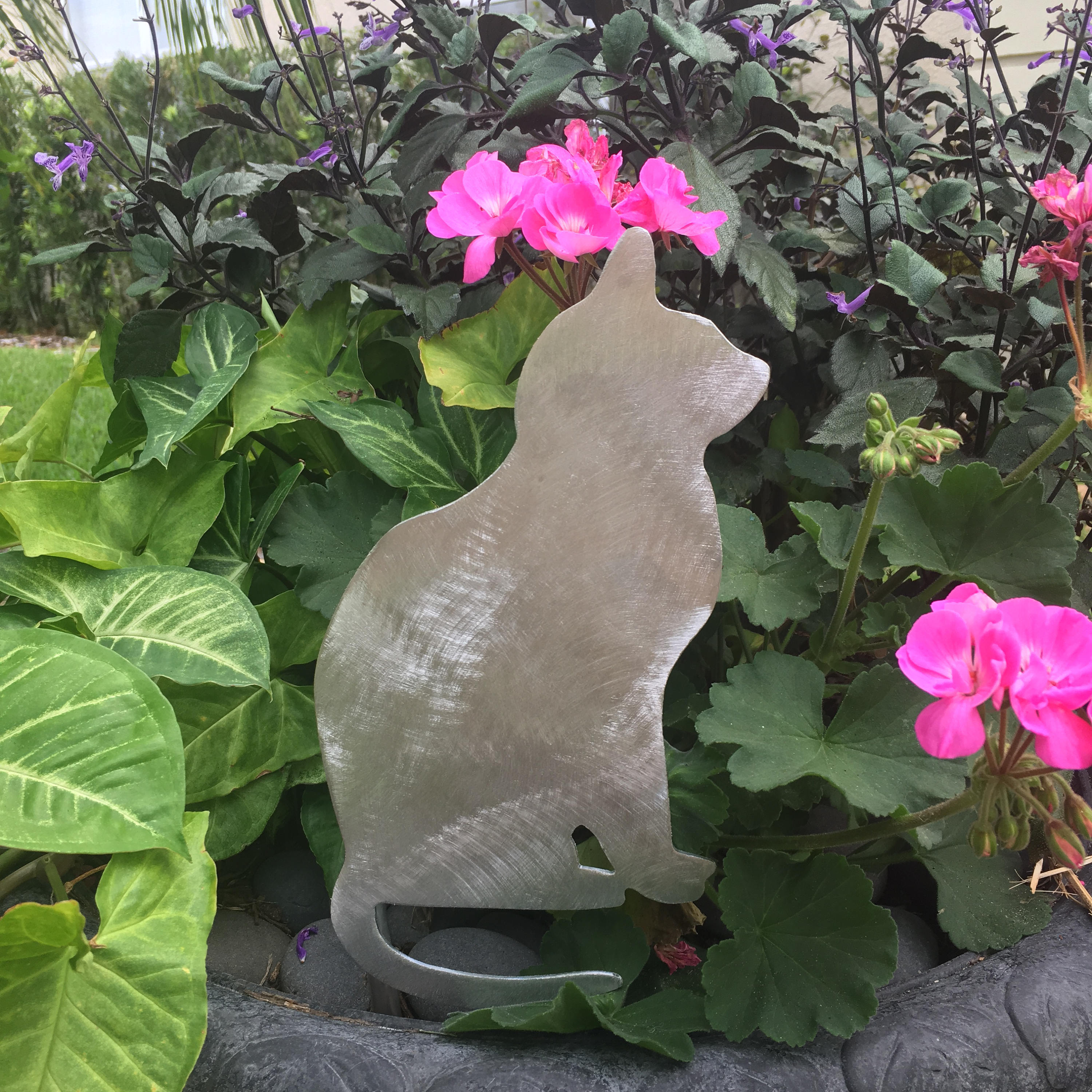 Kitty Cat Yard Stake Plant Stake Metal Aluminum Won't Etsy