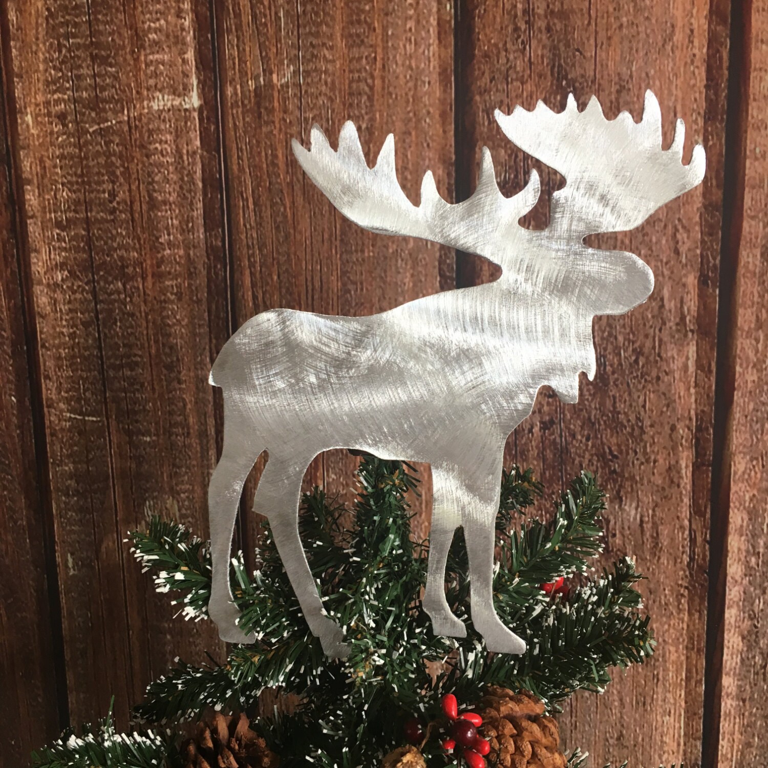 Moose Handcrafted Metal Christmas Tree Topper Holiday - Etsy Ireland