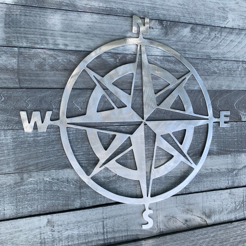 Metal Compass Rose wall art multiple colors available Etsy