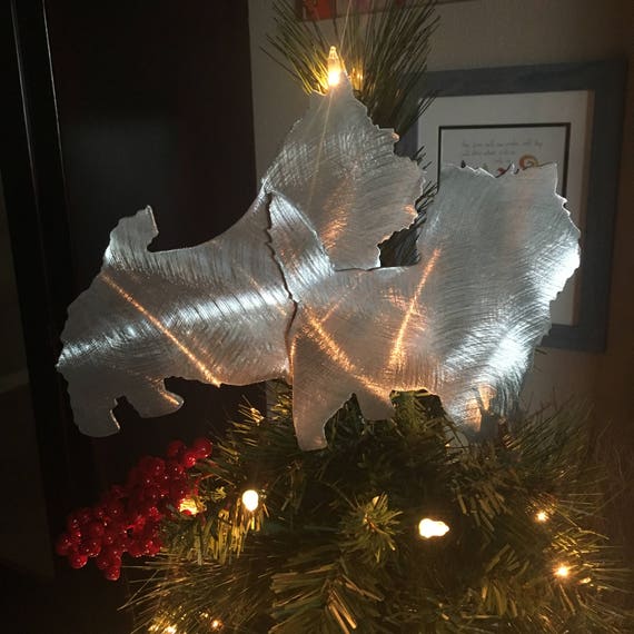 great gift Christmas Tree Topper Beautiful Silhouette in Metal Wall hanging or shelf art or yard stake Dalmatian Angel Dog