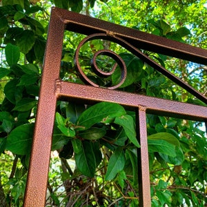 Garden Gate Style, Metal Scroll Garden Trellis, 6ft high x 4ft wide, Large, Classic, Wall Mounted or Staked, rust fee, Outdoor Metal Trellis image 1