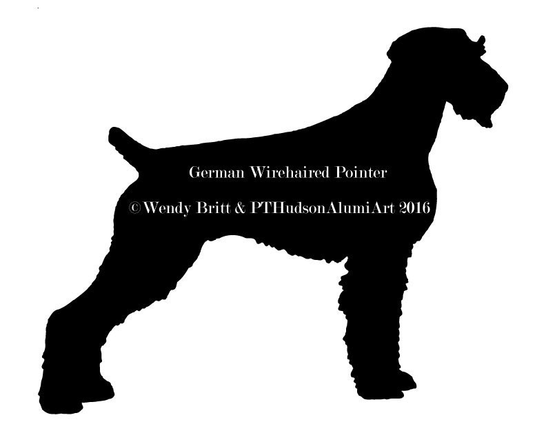 German Wire Haired Pointer, Dog Tree Topper, Holiday, Wreath Decoration, Christmas, Aluminum, Yard Stake, Wall Hanging, Pet Memorial