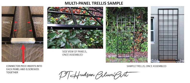 Jumbo Trellises, Multiple Sizes, Classic Metal Garden Trellis, Commercial, Residential, Estate Garden, Non-Rusting, Wall Mounted or Stakes image 5