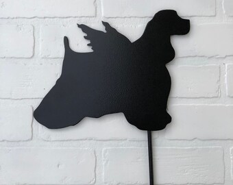 Cocker Spaniel Angel Dog Yard Stake, Metal, Garden Decoration, Aluminum, Guardian Angel, Pet Memorial, Wall Hanging or Tree Topper, No Rust