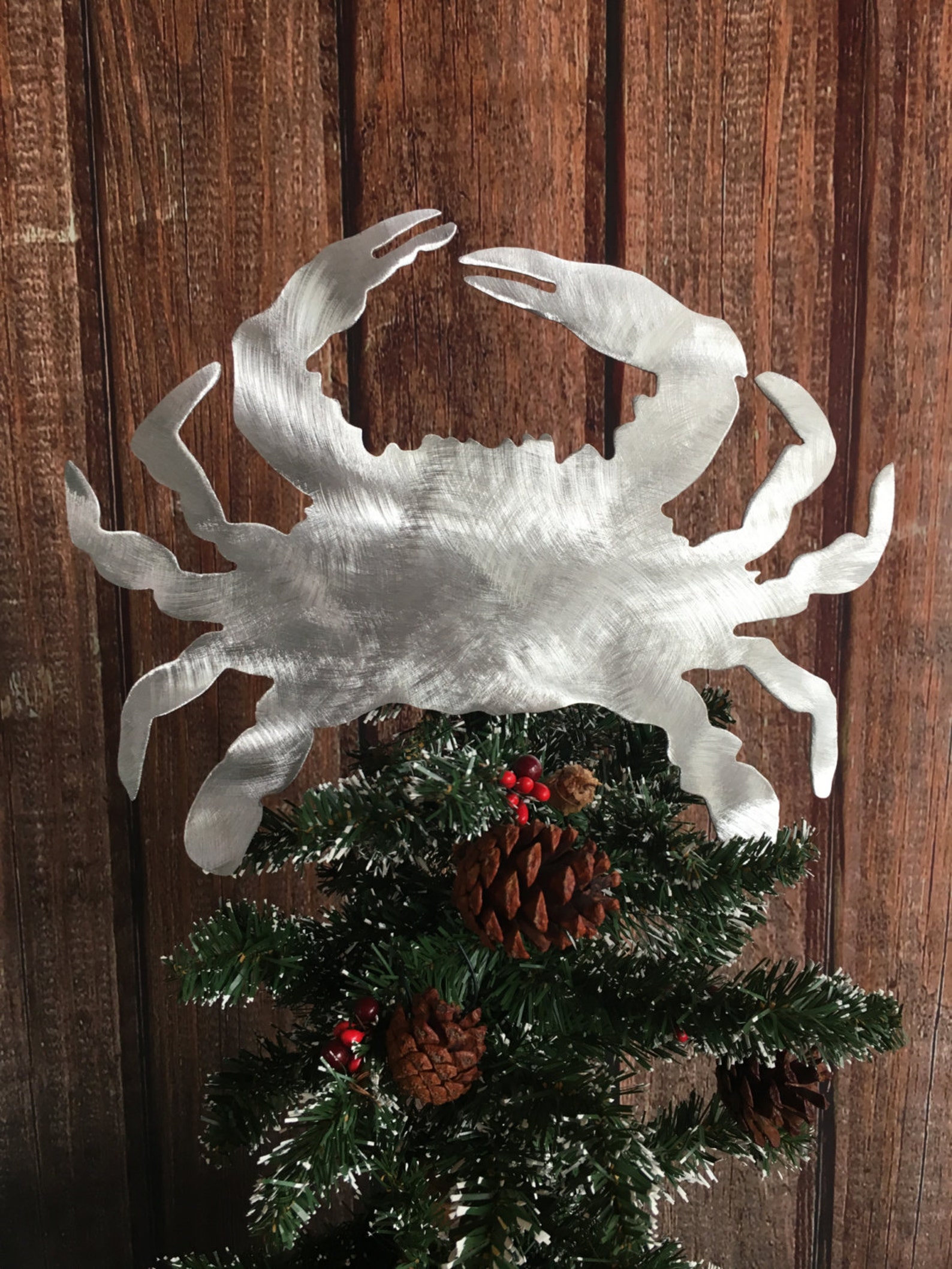 Crab Christmas Tree Topper Beach Home Decor Wall Hanging Etsy