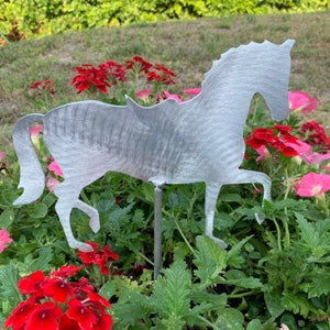 Horse Yard, Plant or Garden Stake,  Metal, Wall Art, or Tree Topper, Dressage, Show Horse, Holiday, Country, Ranch, Western, Aluminum
