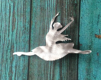 Ballerina Dancer, Pointe, Dance, Handcrafted Metal Tree Topper,  or Wall Hanging or Wreath Deocation, Christmas, Aluminum, Dancer Gifts