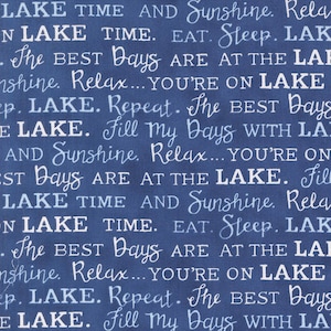 On Lake Time, Deb Strain, Cotton Fabric, Half Yard, 56123 13