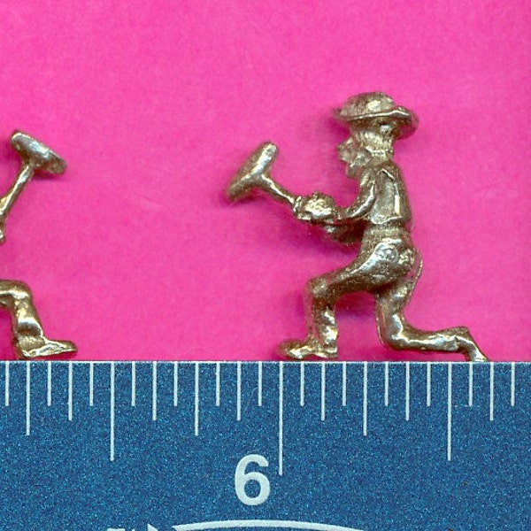 Lot of 10 lead free pewter miniature miner figurines