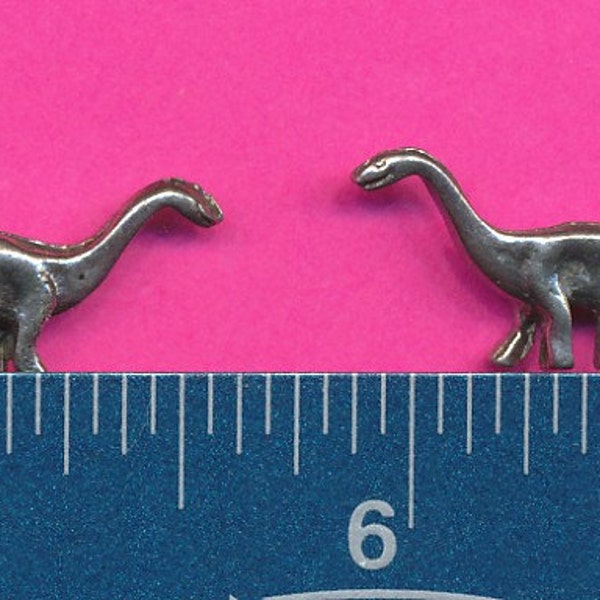 Lot of 10 lead free pewter miniature Brontosaurus Rex dinosaur figurines