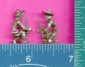 Lot of 10 lead free pewter miniature miner figurines SKU m11062