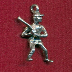 Lot of 6 lead free pewter baseball player charms image 1