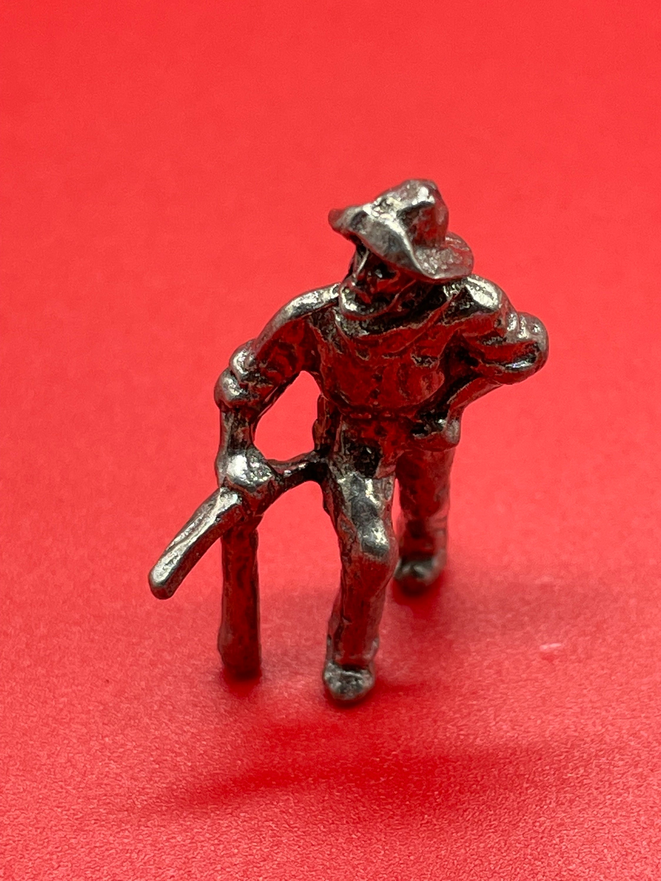 Lead Free Pewter Miner Figurine for Orb Scenes or Collection