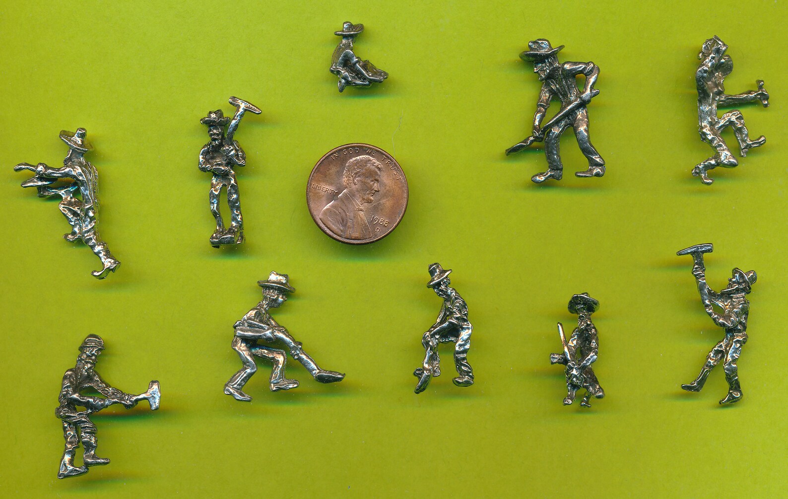 Mix of 10 Lead Free Pewter Miniature Miner Figurines Etsy